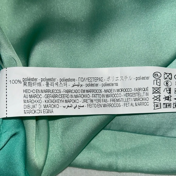 Zara Ombre Satin Pants High Waist Wide Leg Flowy Mint Purple Side Zip XS NWT - Picture 8 of 15